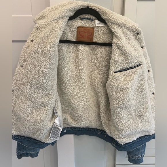 Levi’s sherpa lined denim jacket men’s  small - Picture 7 of 9